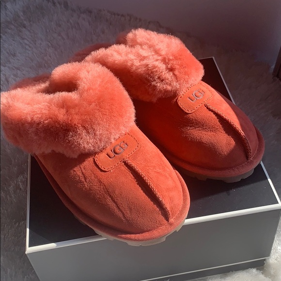 UGG Shoes - UGG Salmon Color Fur Slippers